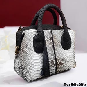 Python Elegance – Genuine Python Snake Skin Bag Model Natalie, Snake Leather Bag, Real Snake Purse, Exotic Skin Bag, Python Leather