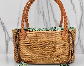 Borsa In Paglia Donna Rotonda A Cesto, Intrecciata In Rattan Sintetico, Con Tracolla Rimovibile E Dettaglio Conchiglia, Perfetta Per Spiaggia, Matrimonio E Vacanze Estive - 3