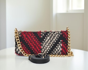 Sac à main Calista en tissu ethnique et en cuir véritable d'une élégance indonésienne intemporelle, sac batik, fourre-tout batik, sac ethnique, sac tissé