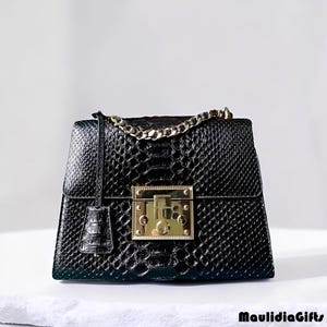 Hana Exotic Snakeskin Leather Bag for Ladies, Real Snake Purse, Exotic Skin Bag, Leather Bag, Python Leather