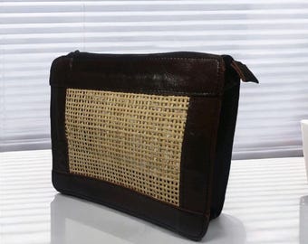 Natural Rattan Handbag with Sleek Design, Rattan Bag, Boho Bag, Etnic Bag, Bohemian Bag, Wooden Bag