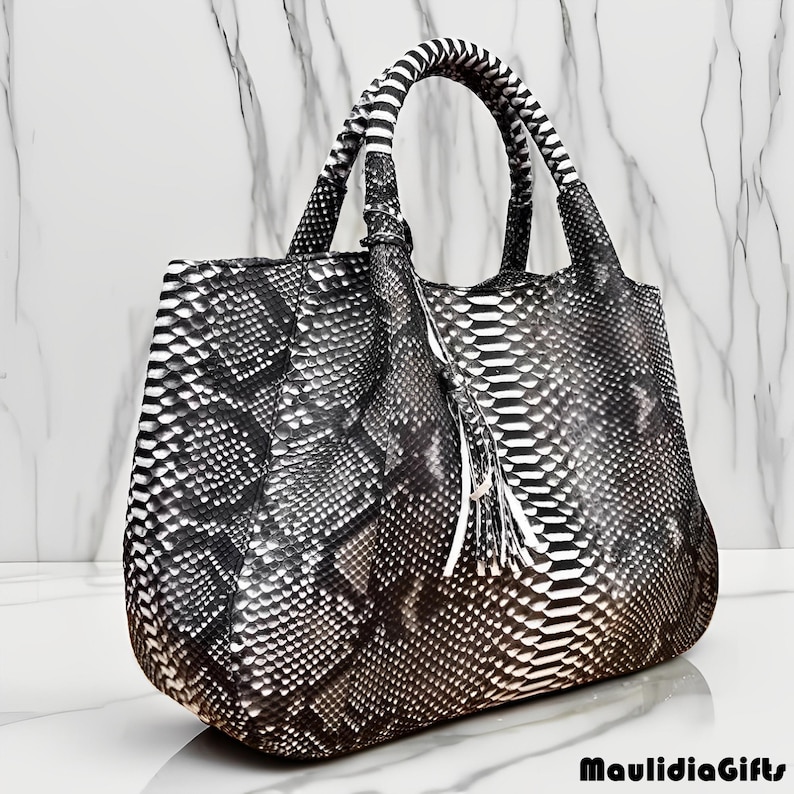 Banowati Women's Python Skin Handbag, Snake Leather Bag, Real Snake ...