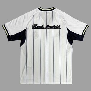 Vintage Style Baseball Jersey: White Pinstripe Athletic Shirt