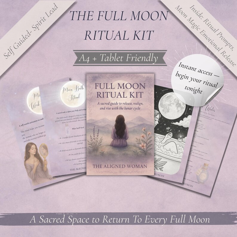 Full Moon Ritual Kit | Printable Spiritual Guide for Women | Moon Magic ...