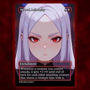 Shared Animosity Anime Waifu Single Card Proxy Card Custom For EDH Commander Gift For Him/Her