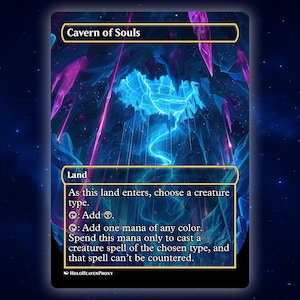 Cavern of Souls Land Anime Waifu Einzelkarte Proxy-Karte Individuell für EDH Kommandant Geschenk für Sie / Ihn
