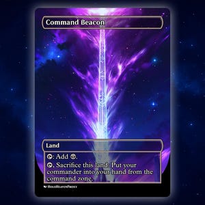 Command Tower Land Anime Waifu Single Card Proxy Card Custom For EDH Commander Gift For Him/Her