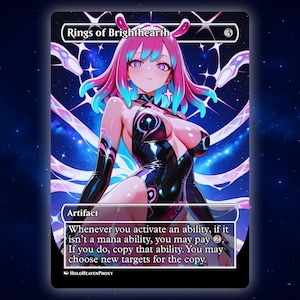 Rings of Brighthearth Anime Waifu Single Card Proxy Card Custom For EDH Commander Gift For Him/Her