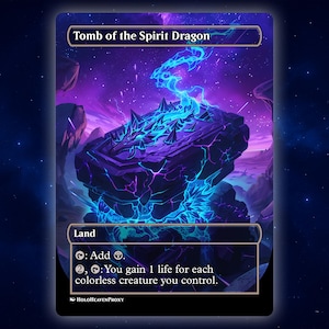 Tomb of the Spirit Dragon Land Anime Waifu Einzelkarte Proxy-Karte Individuell für EDH Kommandant Geschenk für Sie / Ihn