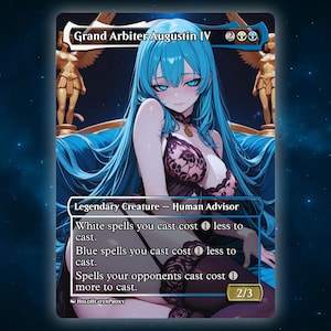 Grand Arbiter Augustin IV Anime Waifu Single Card Proxy Card Custom For EDH Commander Gift For Him/Her