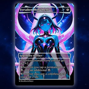 Monumento Abandonado Anime Waifu Cartão Proxy Único Personalizado para Comandante EDH Presente para Ele/Ela