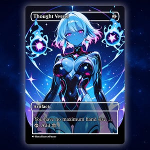 Thought Vessel Anime Waifu Single Card Proxy Card Custom For EDH Commander Gift For Him/Her