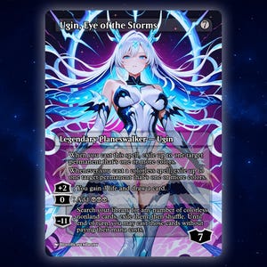Ugin, Eye of the Storms Anime Waifu Einzelkarte Proxy-Karte Individuell für EDH Kommandant Geschenk für Sie / Ihn