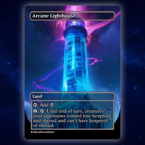 Arcane Lighthouse Land Anime Waifu Einzelkarte Proxy-Karte Individuell für EDH Kommandant Geschenk für Sie / Ihn