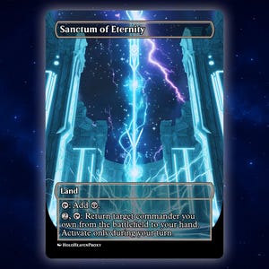 Sanctum of Eternity Land Anime Waifu Einzelkarte Proxy-Karte Individuell für EDH Kommandant Geschenk für Sie / Ihn