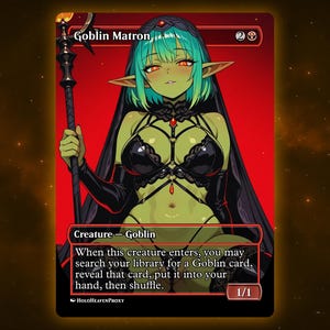 Goblin Matrone Anime Waifu Single Card Proxy Card Custom Für EDH Kommandant Geschenk für Sie / Ihn