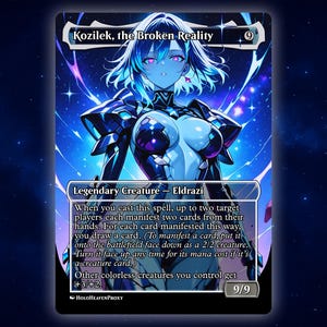 Kozilek, a realidade quebrada, anime Waifu, cartão proxy único, cartão personalizado para comandante EDH, presente para ele/ela