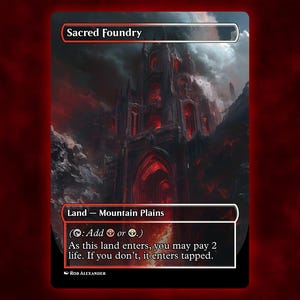 Cartão de Proxy de Anime Waifu da Sacred Foundry Land, personalizado para Comandante EDH, presente para ele/ela