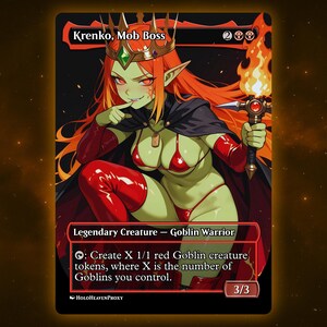 Krenko, Mob Boss V4 Anime Waifu Einzelkarte Proxy-Karte Individuell für EDH Kommandant Geschenk für Sie/Ihn