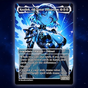 Kozilek, the Great Distortion Anime Waifu Einzelkarte Proxy-Karte Individuell für EDH Kommandant Geschenk für Sie/Ihn