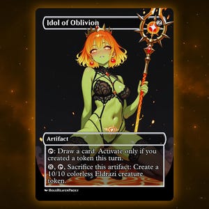 Idol of Oblivion Anime Waifu Einzelkarte Proxy-Karte Individuell für EDH Kommandant Geschenk für Sie/Ihn