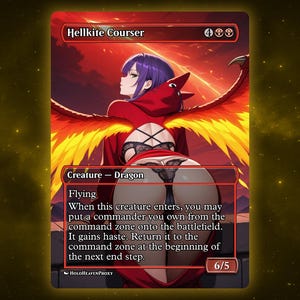 Hellkite Courser Anime Waifu Single Card Proxy Card Custom For EDH Commander Gift For Him/Her