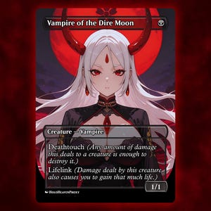 Vampire of the Dire Moon Anime Waifu Single Card Proxy Card Custom For EDH Commander Gift For Him/Her