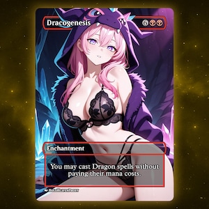 Anime Waifu Proxy Card: Custom EDH Commander Gift