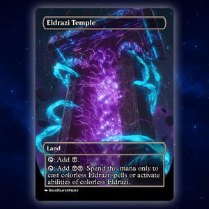 Eldrazi Temple Land Anime Waifu Einzelkarte Proxy-Karte Individuell für EDH Kommandant Geschenk für Sie / Ihn