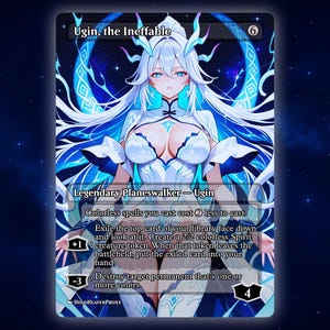 Ugin, o Inefável Anime Waifu Carta Proxy Única Personalizada para Comandante EDH Presente para Ele/Ela