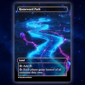 Homeward Path Land Anime Waifu Single Card Proxy Card Custom For EDH Commander Gift For Him/Her