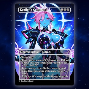Kozilek&#39;s Command Anime Waifu Single Card Proxy Card Custom For EDH Commander Gift For Him/Her