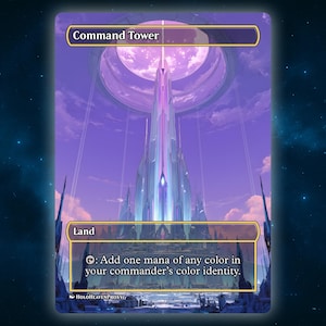 Command Tower Land Anime Waifu Single Card Proxy Card Custom For EDH Commander Gift For Him/Her