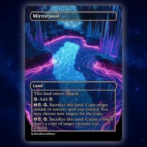 Mirrorpool Land Anime Waifu Einzelkarte Proxy-Karte Individuell für EDH Kommandant Geschenk für Sie/Ihn