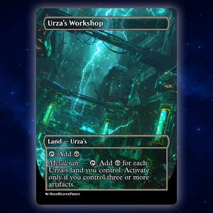 Urza's Workshop Land Anime Waifu Einzelkarte Proxy-Karte Individuell für EDH Kommandant Geschenk für Sie / Ihn