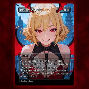 Carta de Proxy de Carta Única de Anime Waifu Deadly Dispute Personalizada para Comandante EDH, Presente para Ele/Ela