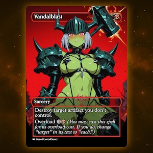 Vandalblast Anime Waifu Einzelkarte Proxy-Karte Individuell für EDH Kommandant Geschenk für Sie / Ihn