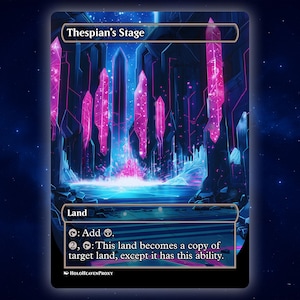 Thespian&#39;s Stage Land Anime Waifu Single Card Proxy Card Custom For EDH Commander Gift For Him/Her