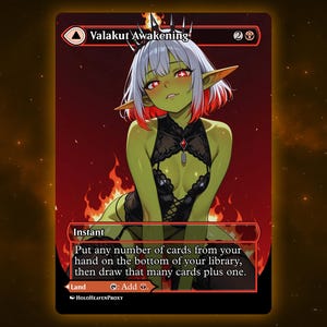 Valakut Awakening Anime Waifu Single Card Proxy Card Custom für EDH Kommandant Geschenk für Sie / Ihn