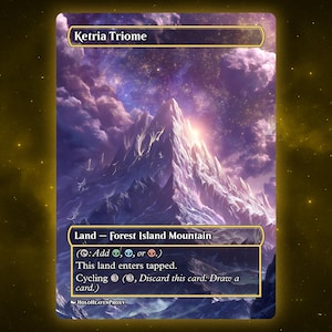 Ketria Triome Land Waifu Proxy Card: Anime EDH Commander Gift