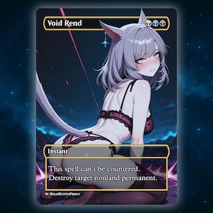 Void Rend Anime Waifu Single Card Proxy Card Custom For EDH Commander Gift For Him/Her