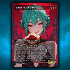 Vampire Socialite Anime Waifu Single Card Proxy Card Custom For EDH Commander Gift For Him/Her