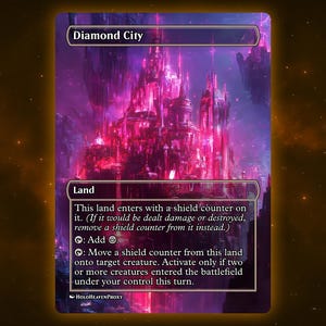 Diamond City Land Anime Waifu Carta Singola Proxy Carta Personalizzata per Comandante EDH Regalo per Lui/Lei