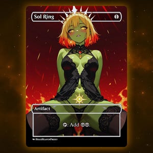 Sol Ring Anime Waifu Einzelkarte Proxy-Karte Individuell für EDH Kommandant Geschenk für Sie/Ihn