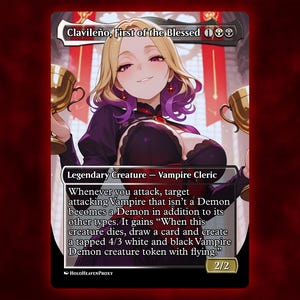 Clavileño, Erste der Gesegneten Anime Waifu Einzelkarte Proxy-Karte Individuell für EDH Kommandant Geschenk für Sie / Ihn