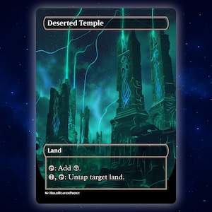 Deserted Temple Land Anime Waifu Single Card Proxy Card Custom For EDH Commander Gift For Him/Her