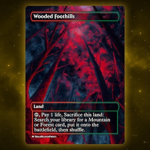 Wooded Foothills Anime Land Waifu Proxy Card: Custom EDH Commander
