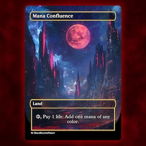Mana Confluence Land Anime Waifu Carta Singola Proxy Carta Personalizzata per Comandante EDH Regalo per Lui/Lei