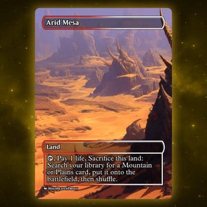 Arid Mesa Land Waifu Single Card Proxy Card Custom For EDH Commander Gift For Him/Her