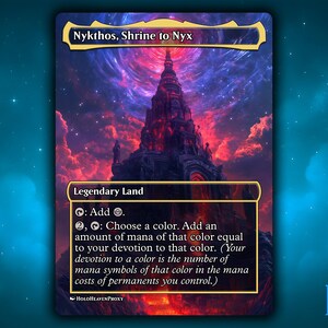 Nykthos, Santuario de Nyx Land Anime Waifu Tarjeta única Proxy Tarjeta personalizada para comandante EDH Regalo para él/ella